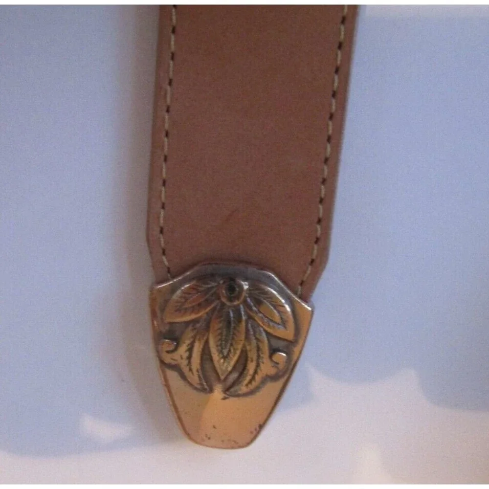 Cowboy Belt Vintage 1993 Two Tone Brown Leather Western Brass W2170 Size L